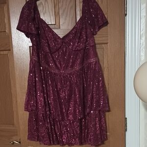 Elegant Burgundy Lace Dress